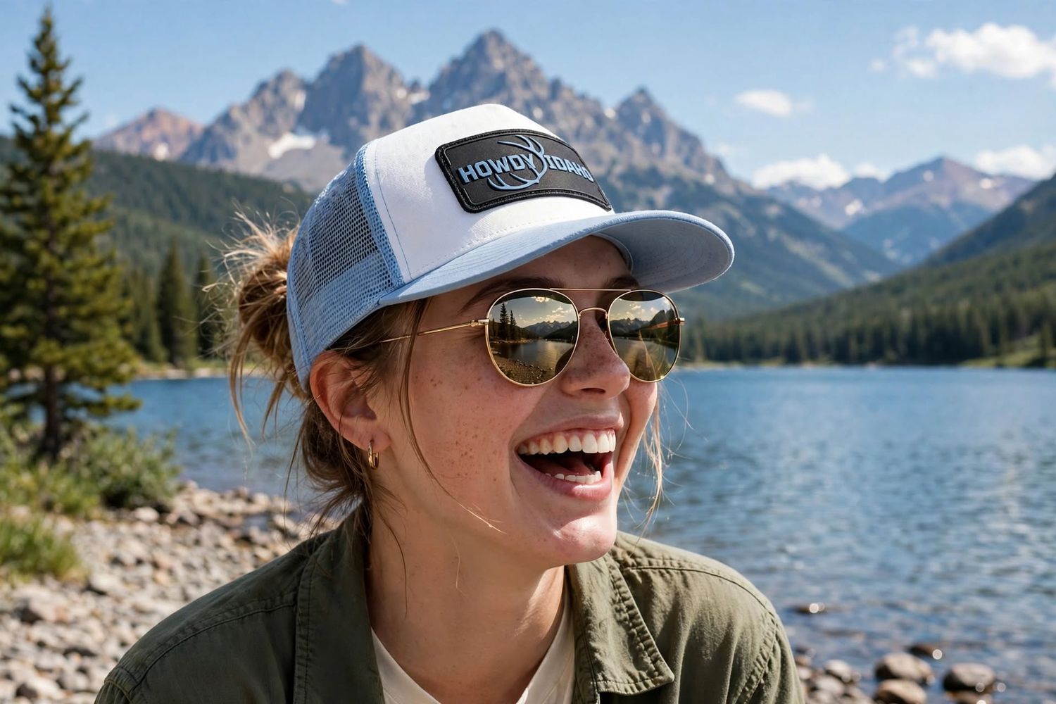 OG Patch Trucker Hat  - Baby Blue