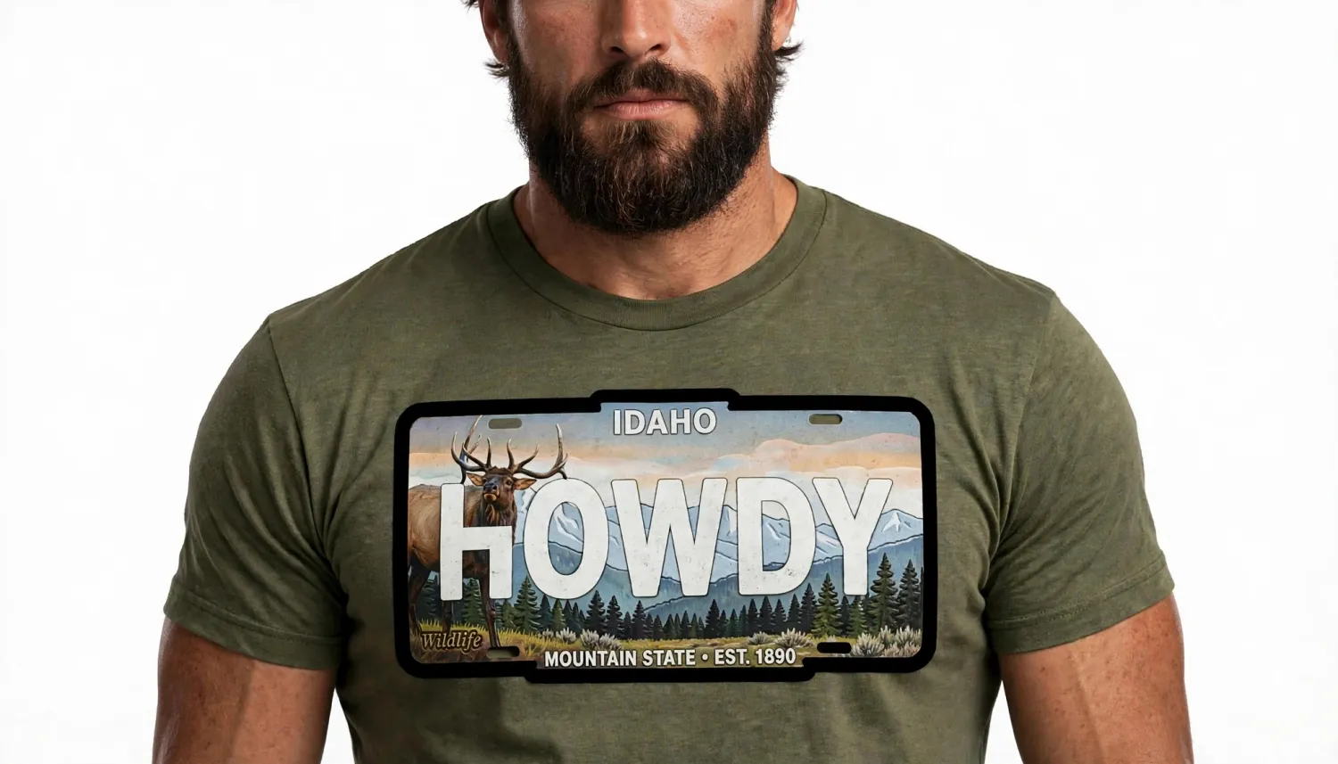 HOWDY Idaho Wildlife Plate T-shirt