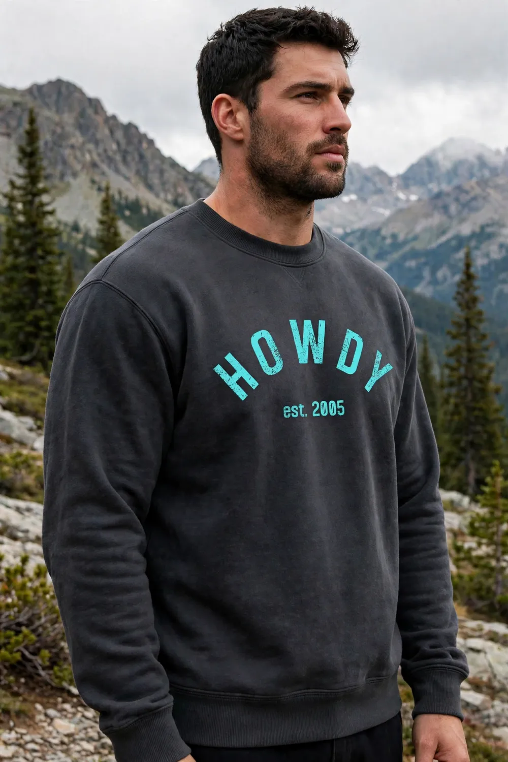 HOWDY Classic Curve - Blue - Crew Neck
