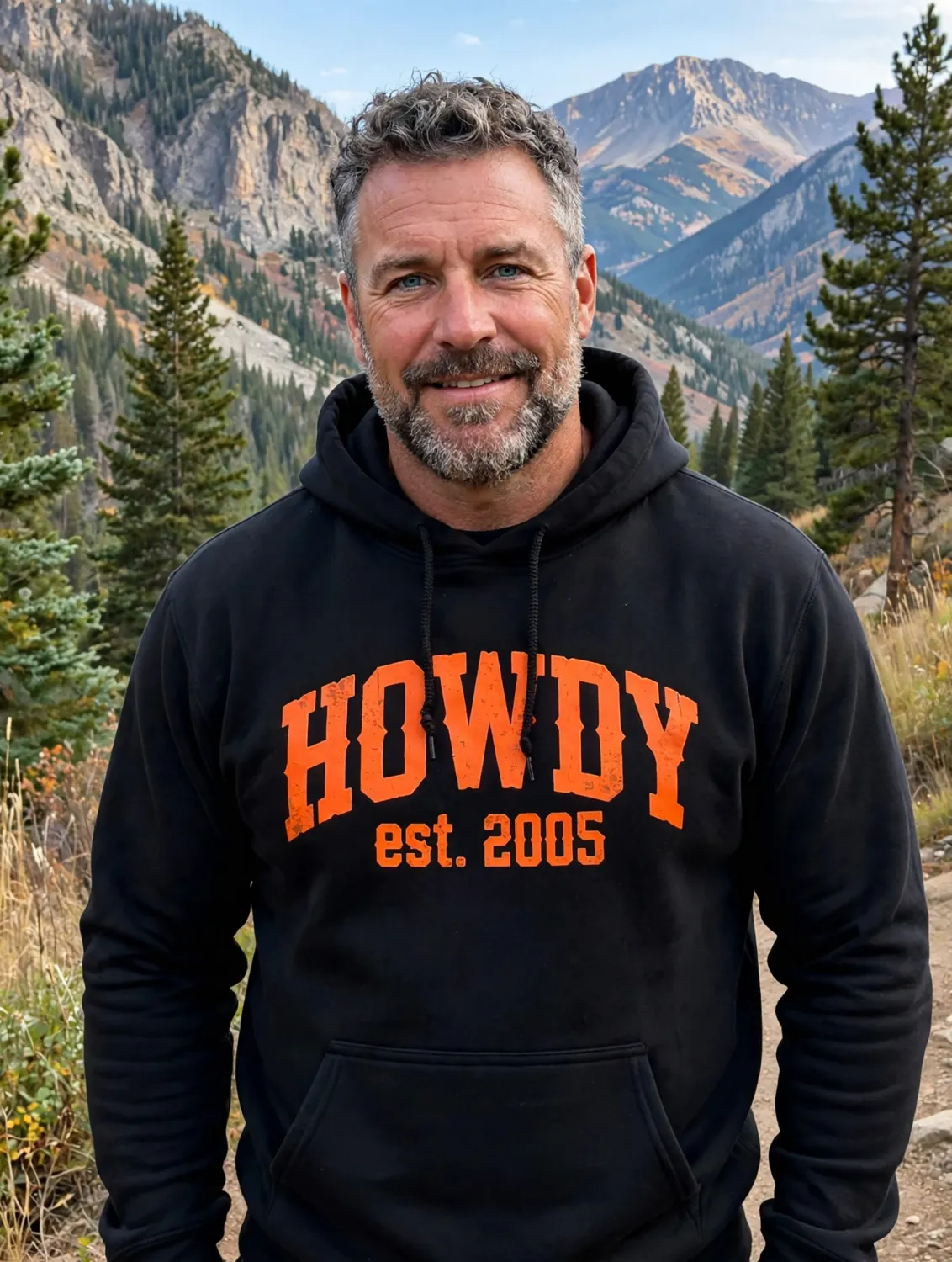 HOWDY - Hunter Orange - Black Hoodie