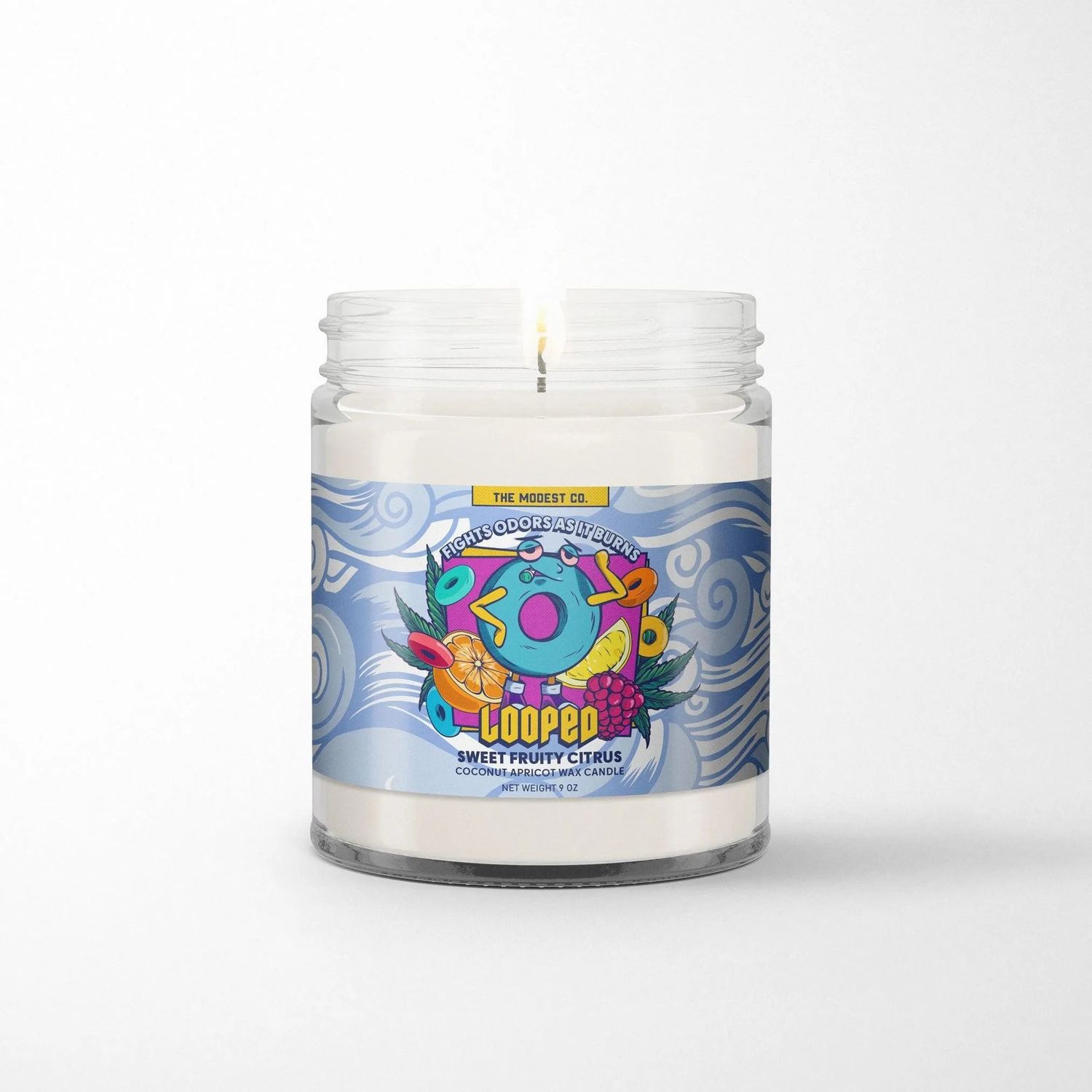 Modest & Co. - Looped Odor Killing Candle - (Fruity Loopy Cereal) Modest & Co. - Looped Odor Killing Candle