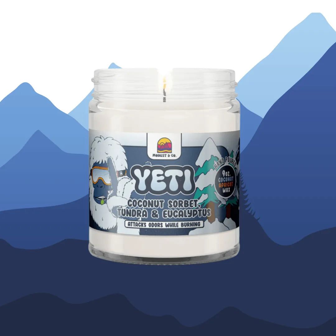 Modest & Co. - Yeti Odor Fighting Candle (Coconut Sorbet, Tundra, Eucalyptus) Modest & Co. - Yeti Odor Fighting Candle (Coconut Sorbet, Tundra, Euca)