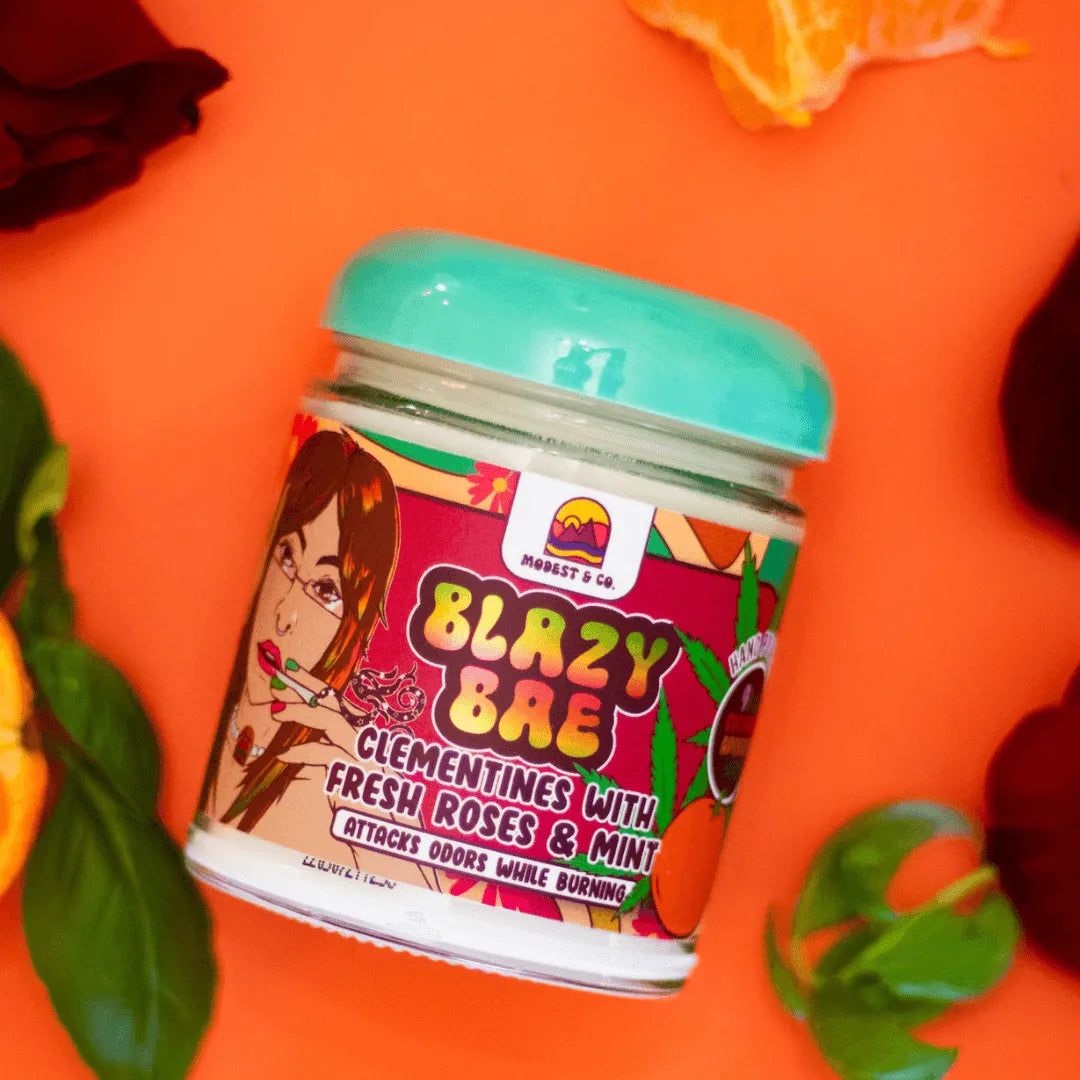 Modest & Co. - Blazy Bae Odor Fighting Candle (Clementine, Mint, Roses) Candles