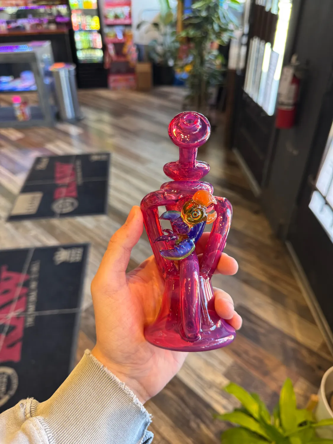 RJ Glass - Double Uptake Recycler RJ Glass - Double Uptake Recycler – Pink