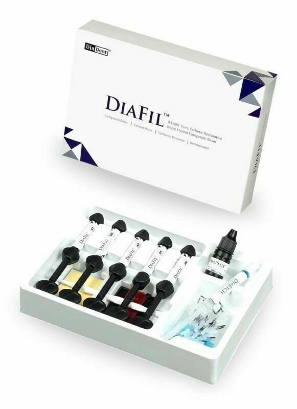 DiaDent Composite Resin 5 x 4g Syringe Dental Restorative Kit All Shades DiaFil