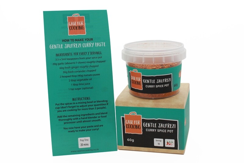 Case for Cooking Gentle Jalfrezi Curry Spice Pot with recipe card