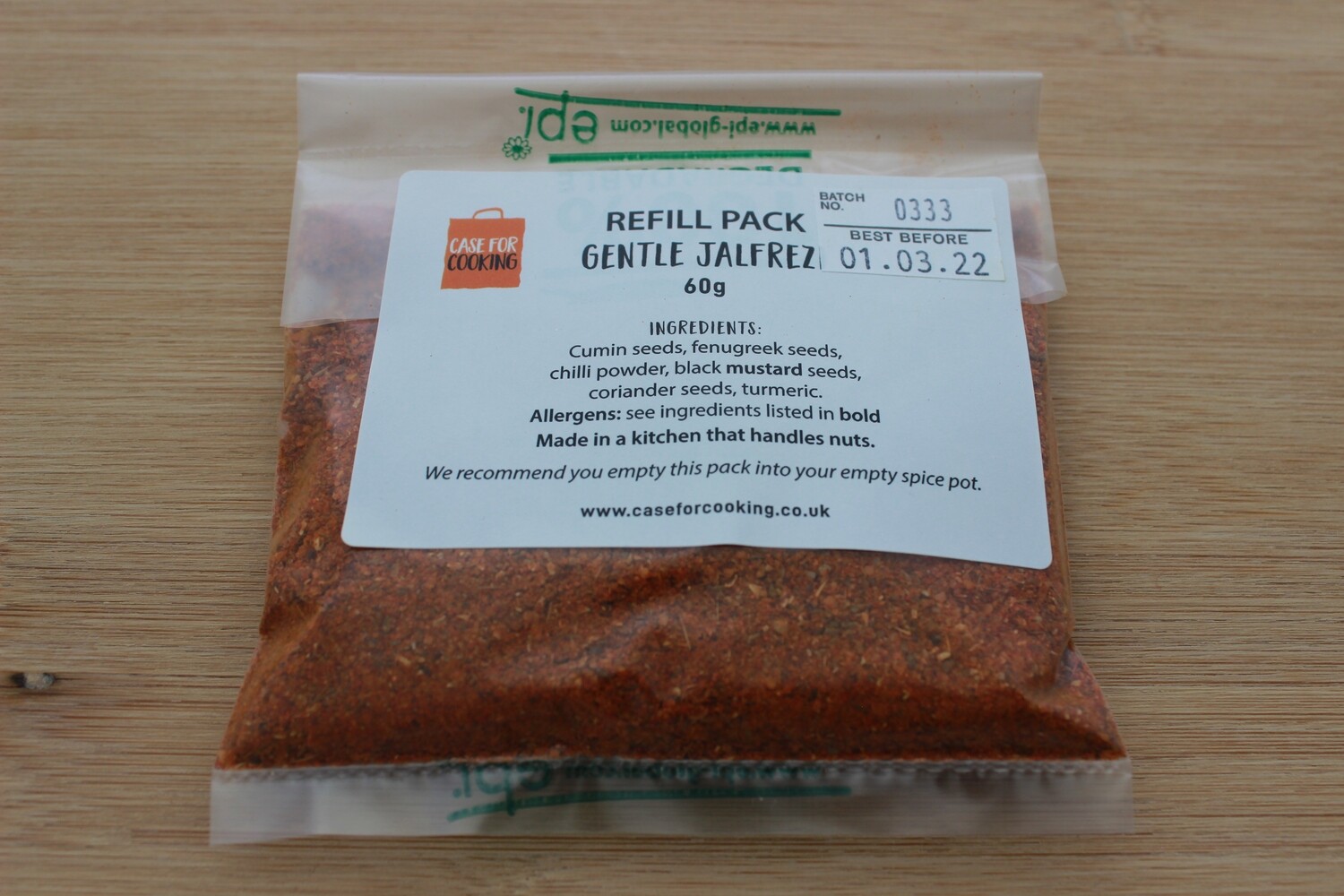 Gentle Jalfrezi Curry Spice Pot Refill Pack Serves 10