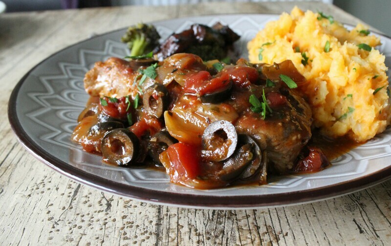 Pan-fried country pork made with a Case for Cooking spice kit and served with mash