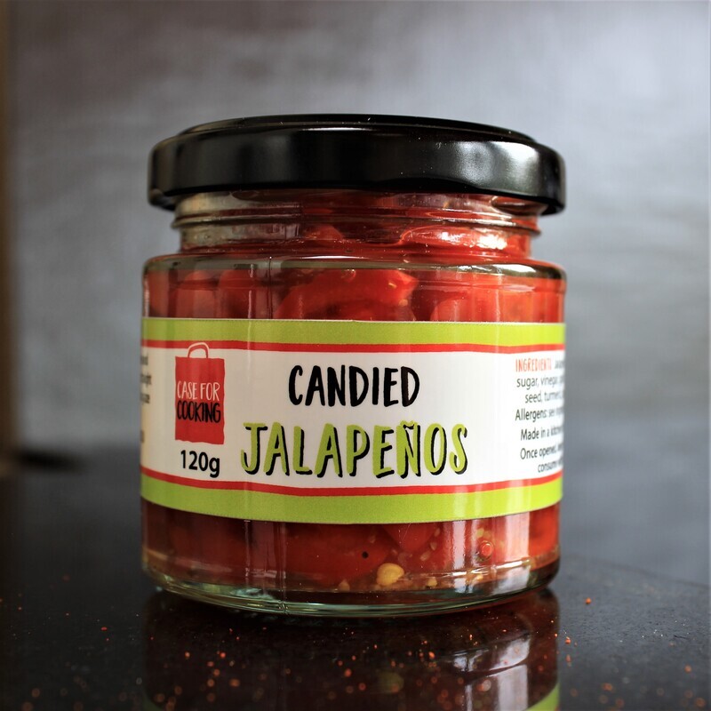 Jar of Candied Jalapenos made by Case for Cooking 
