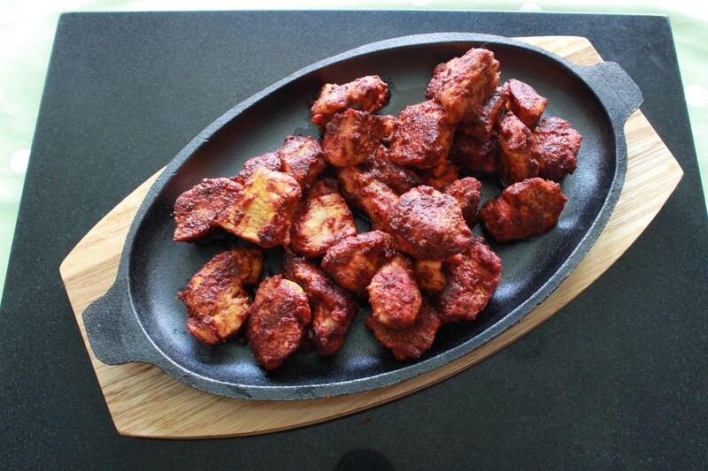 pork slices cooking in Spicy Mexican-style rub from Case for Cooking 
