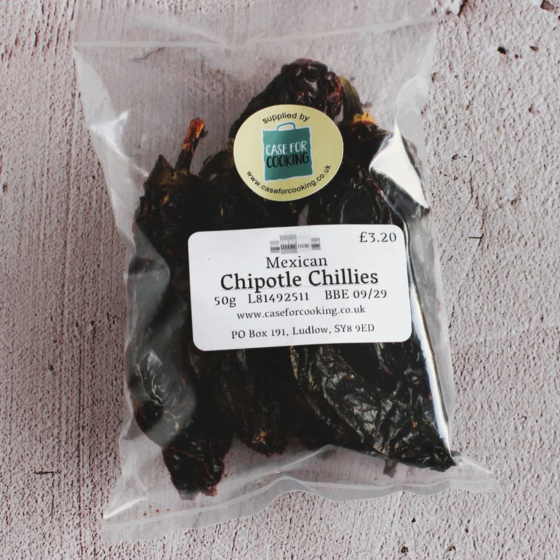 Chipotle Chillies Whole Packet of Mexican dried whole chipotle chillies sold by Case for Cooking