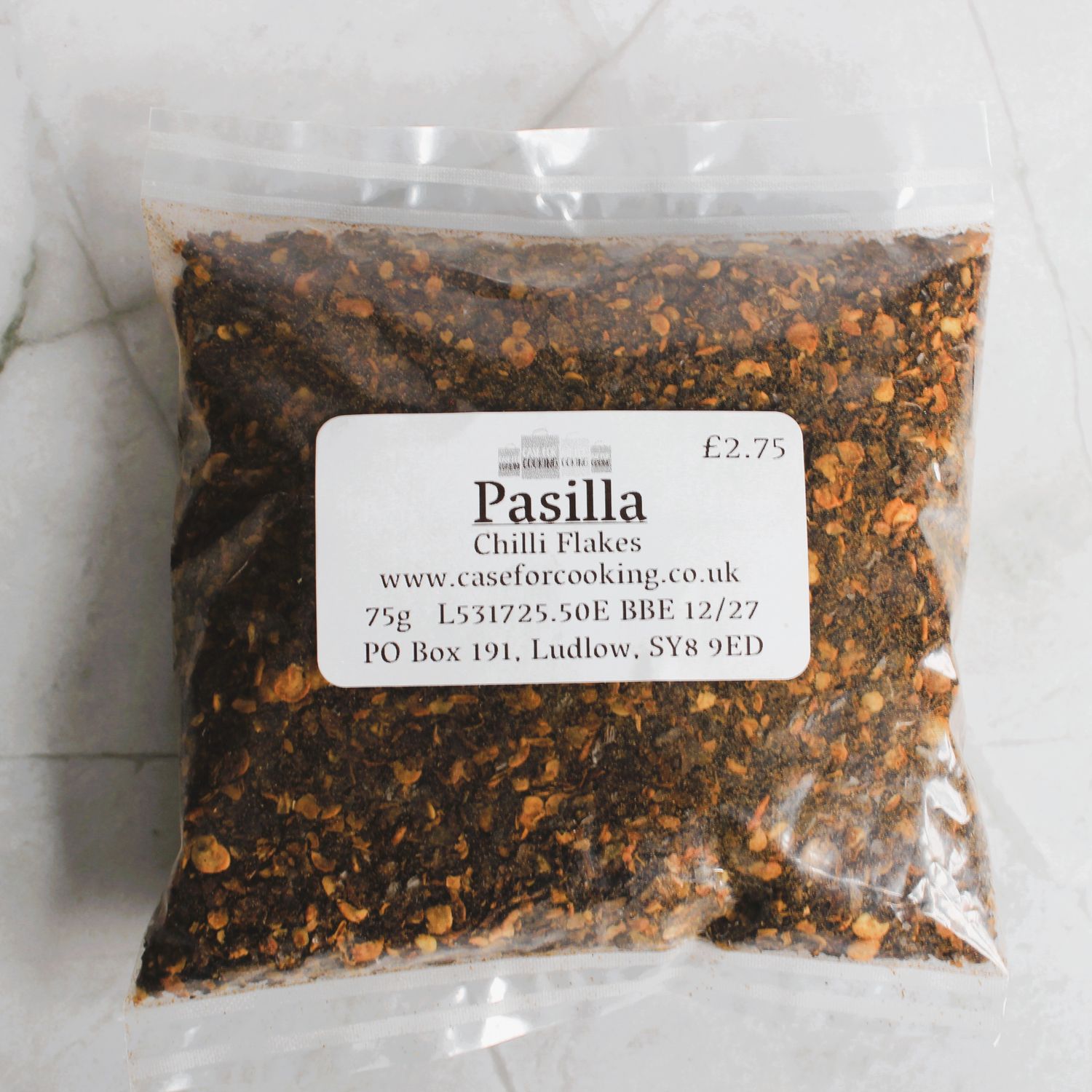 Packet of Pasilla Chilli Flakes sold by Case for Cooking 