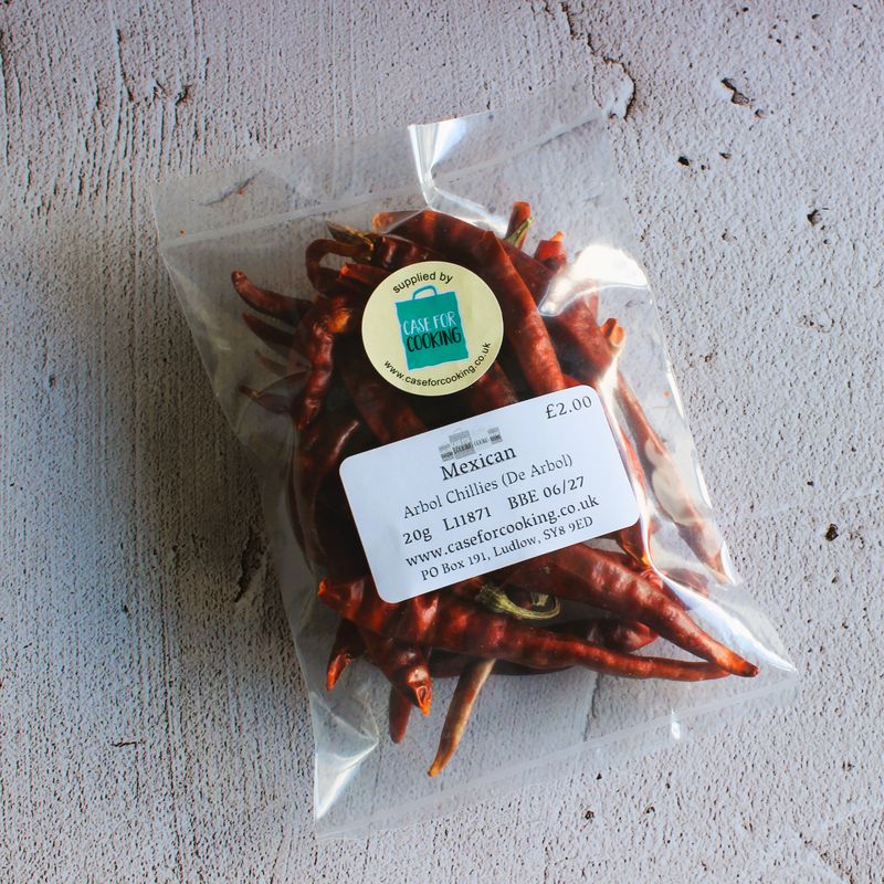 Arbol Chillies Whole Packet of whole dried Arbol chillies