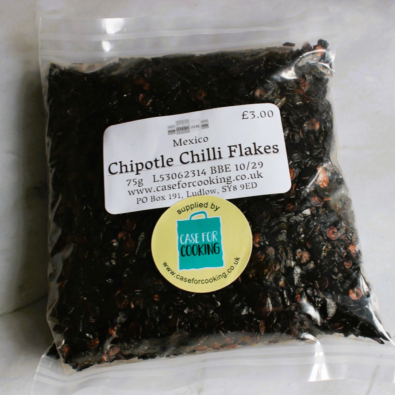 Packet of Chipotle Chilli Flakes sold by Case for Cooking 