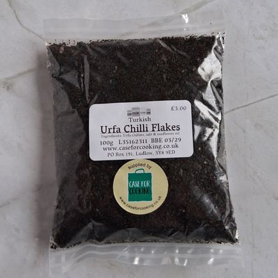 Packet of Urfa Chilli Flakes sold by Case for Cooking 
