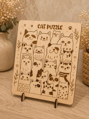 Puzzle en bois – La Tribu des Chats 🐱