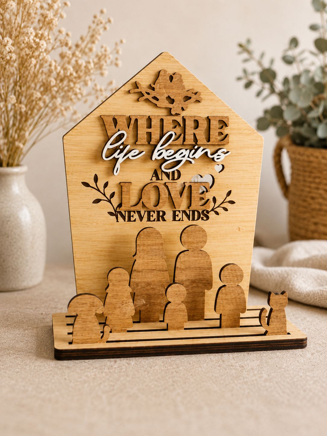 Notre Maison, Notre Famille – Décoration personnalisée en bois