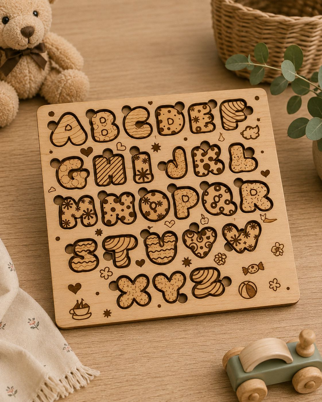 Mon Alphabet – Lettres éducatives en bois
