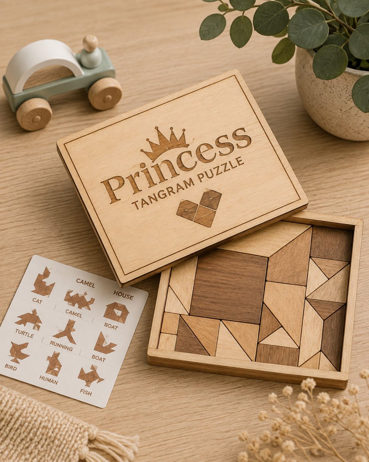 Tangram Princesse – Puzzle créatif en bois