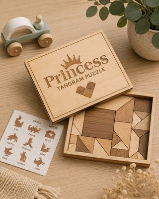 Tangram Princesse – Puzzle créatif en bois