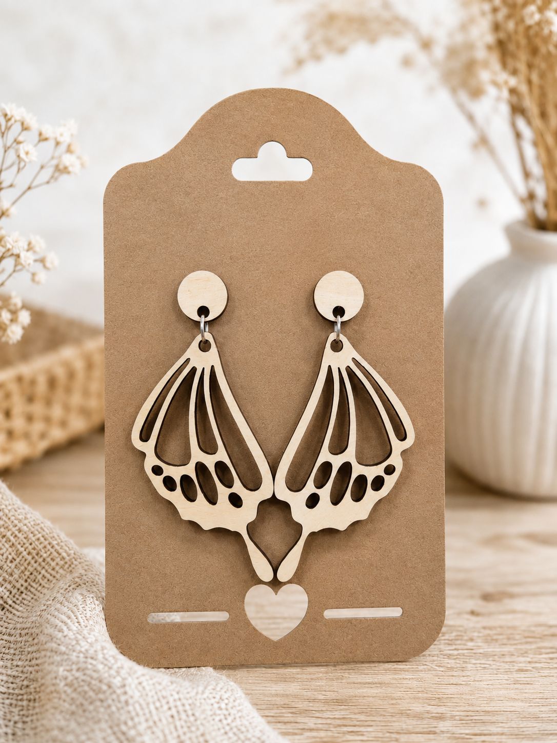 Envol – Boucles d’oreilles Papillon en bois