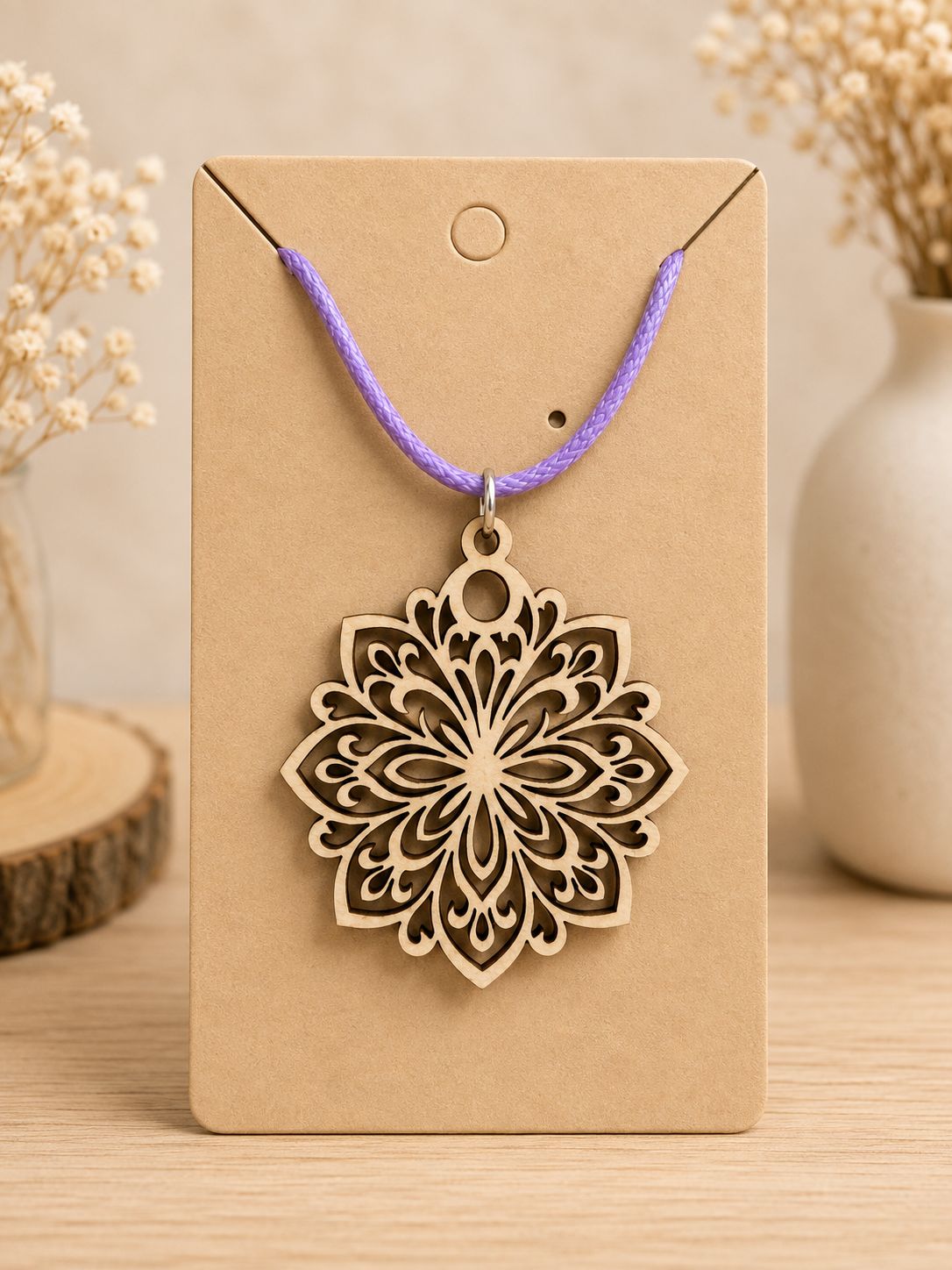 Harmonie – Pendentif Mandala en bois