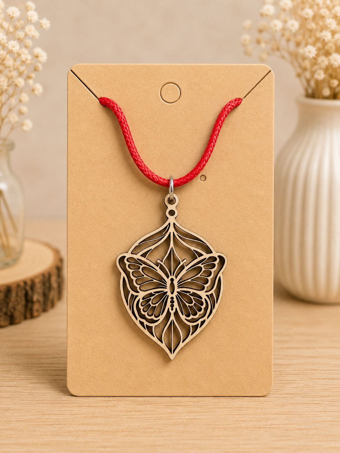 Métamorphose – Pendentif Papillon en bois