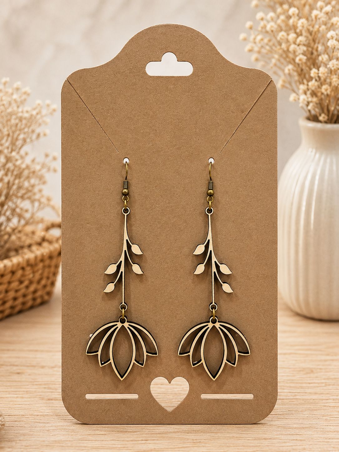 Éclosion – Boucles d’oreilles en bois
