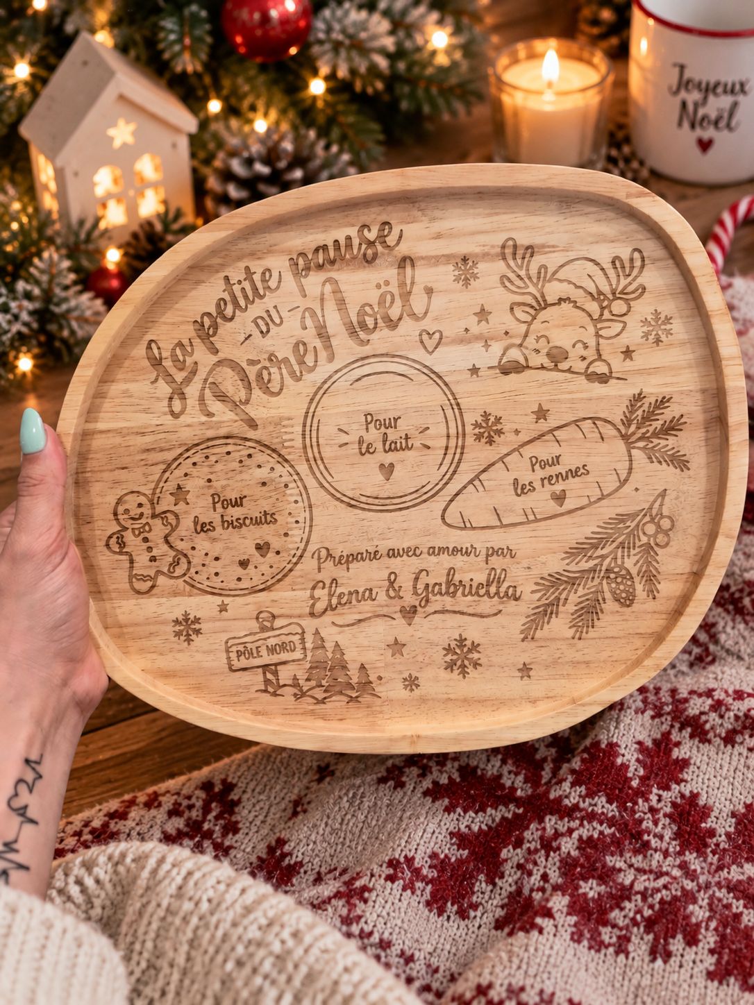 Plateau du Père Noël personnalisé 🎅🎄