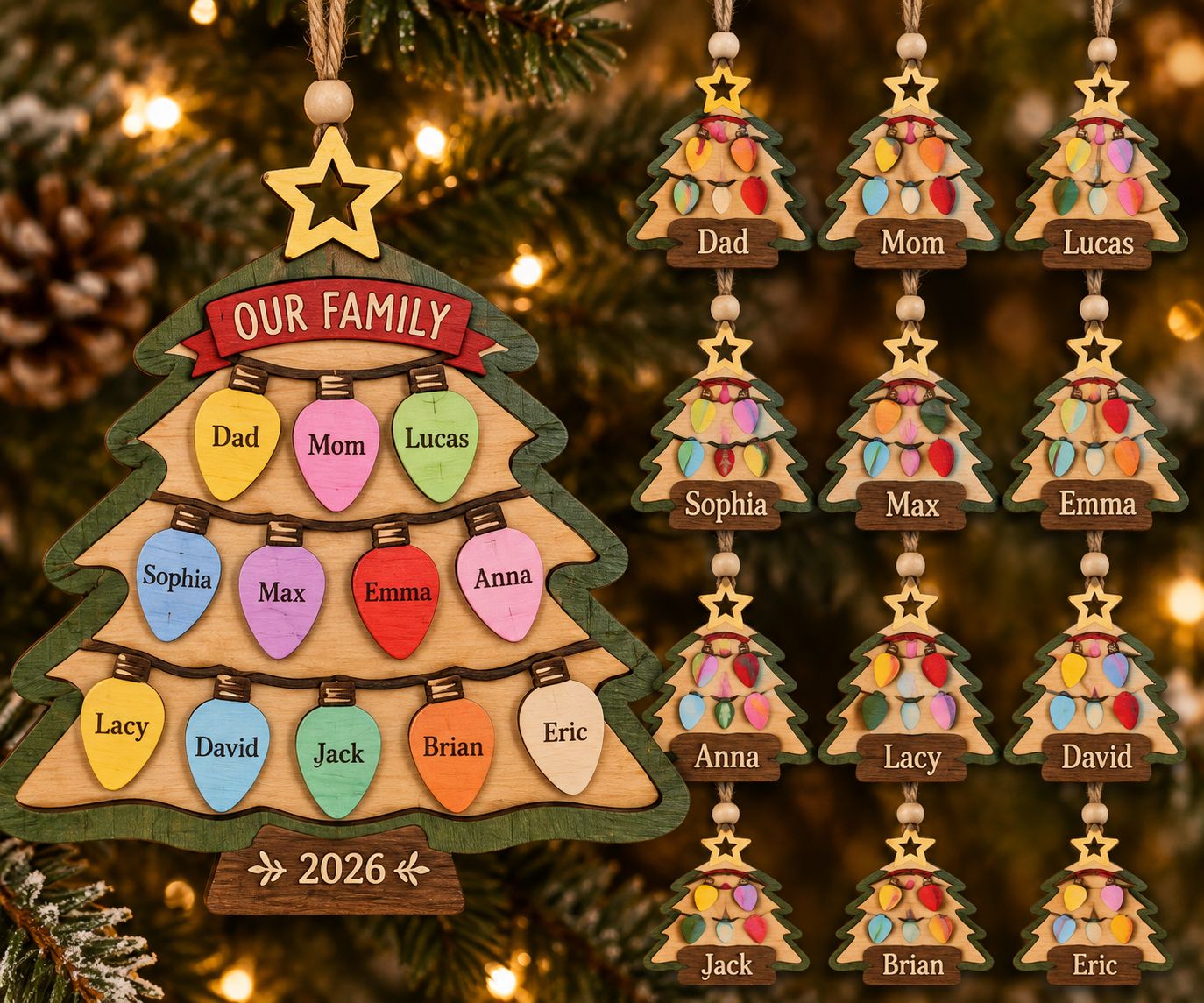 Sapin de Noël personnalisé – Notre famille
