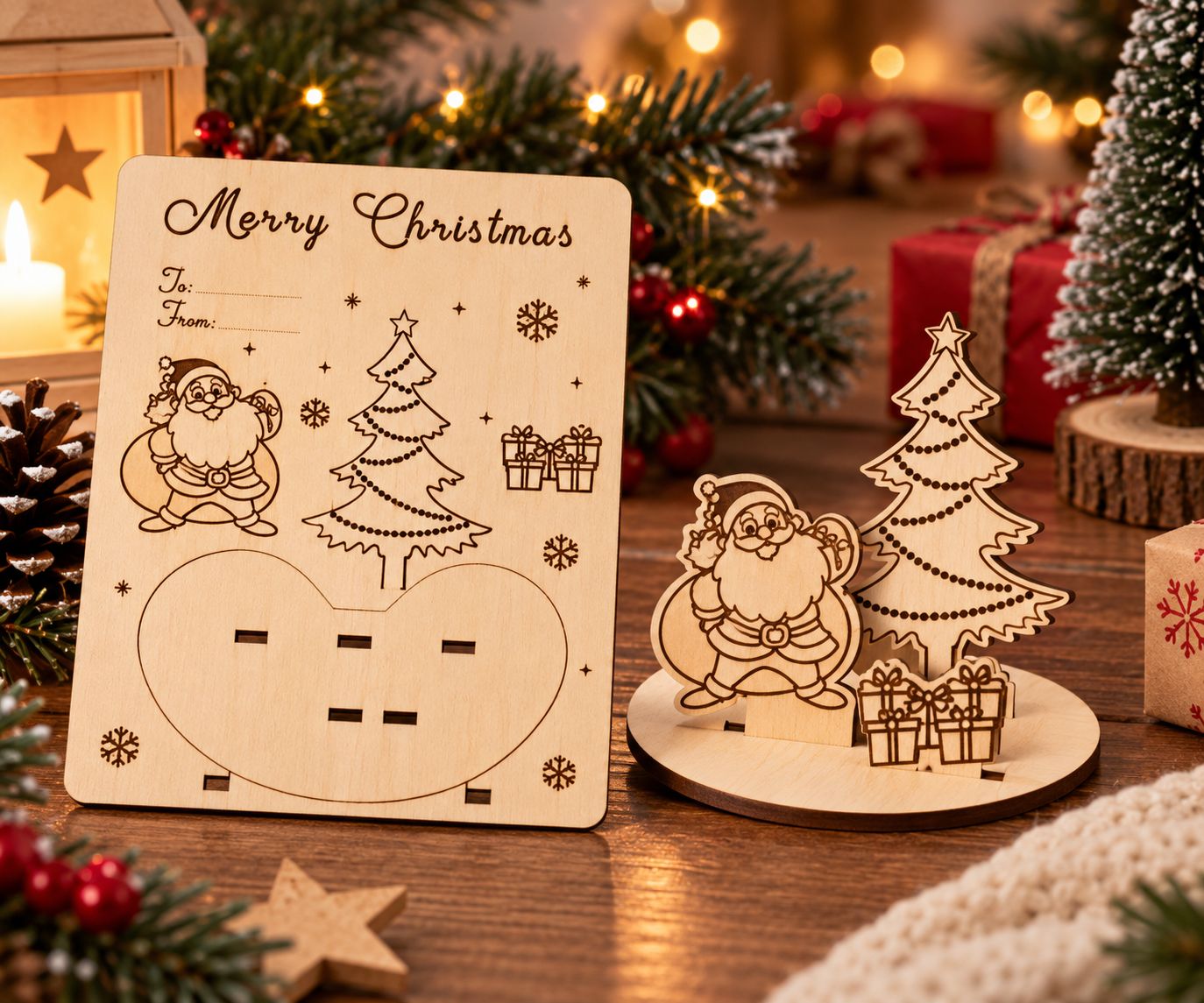 Kit créatif – Mon décor du Père Noël en bois