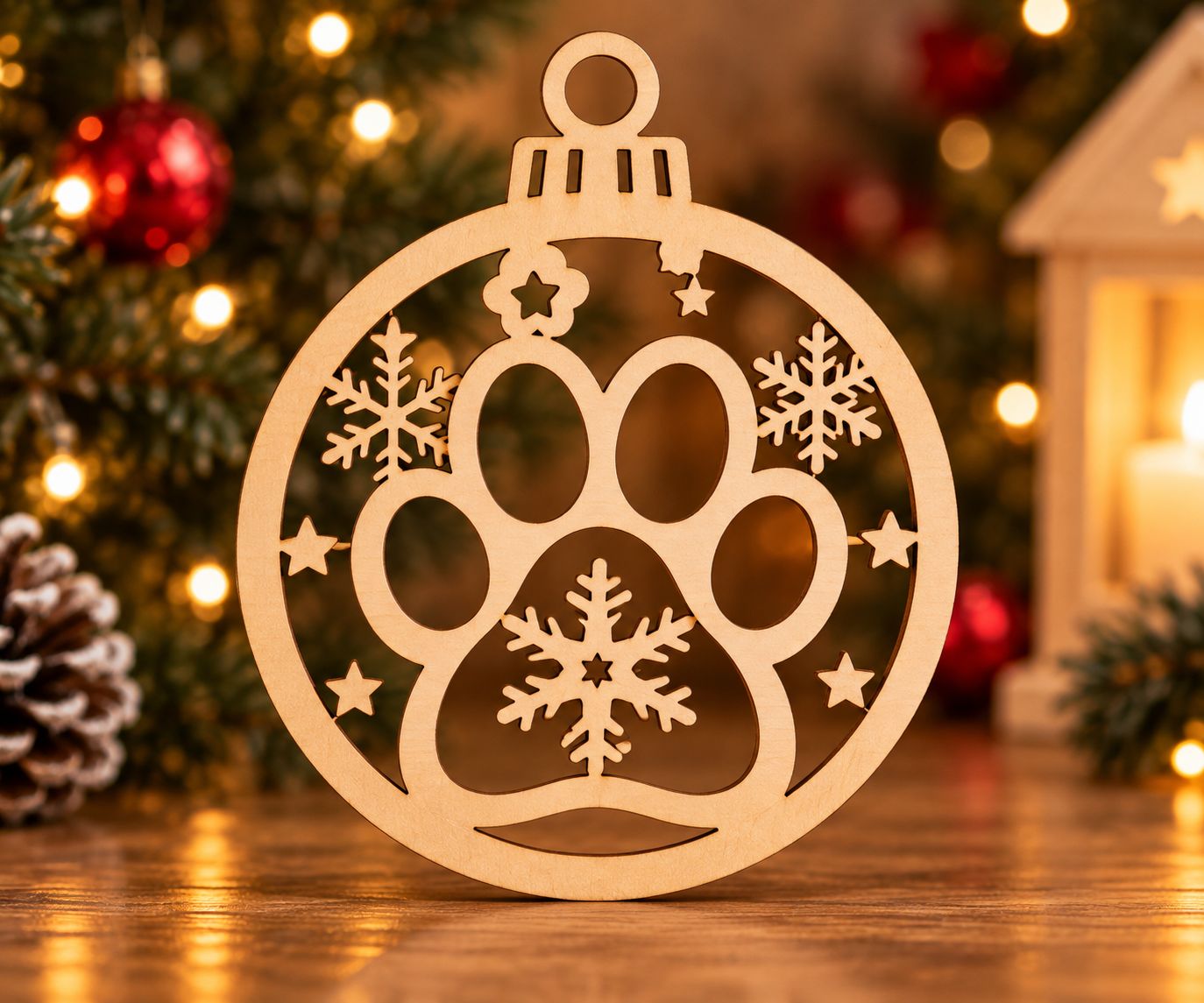 Boule de Noël – Patte enneigée