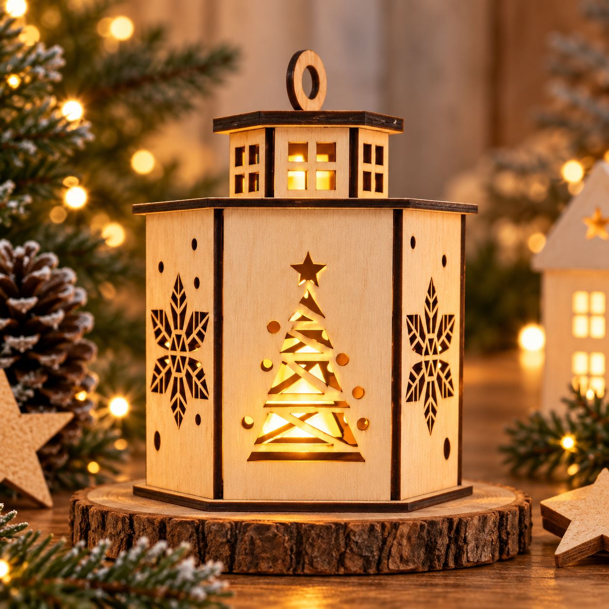 Lanterne de Noël – Éclat de sapin