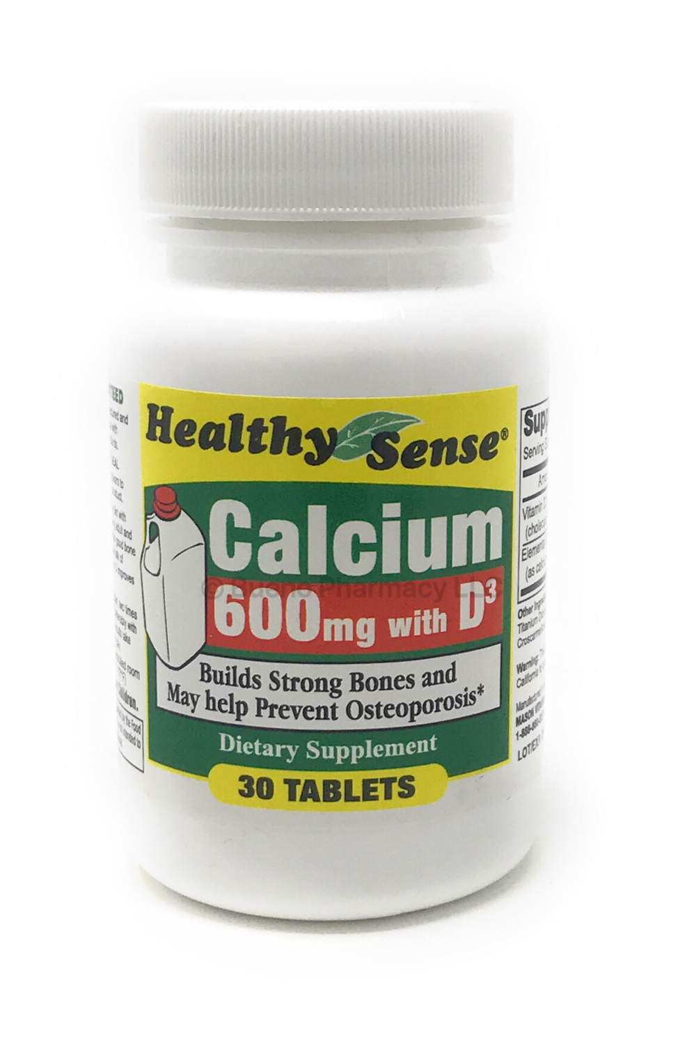 Healthy Sense Calcium 600 mg With D3 200 IU (30 Tabs)