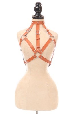 Camel Vegan Leather Body Harness