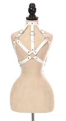 White Patent PVC Body Harness