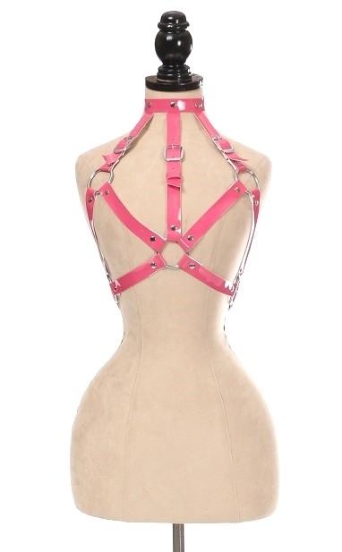 Pink Patent PVC Body Harness