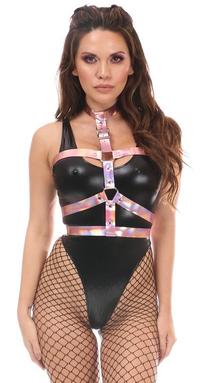 Pink Holo Body Harness