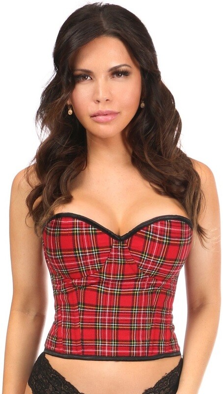 Lavish Red Plaid Bustier