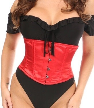 Lavish Red Satin Mini Waist Cincher