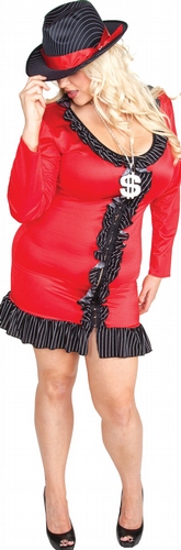 MobBroadX Plus size Sexy Mob Boss Costume 5X Clearance Sale