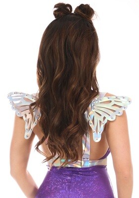 Silver Hologram Body Harness with small wings