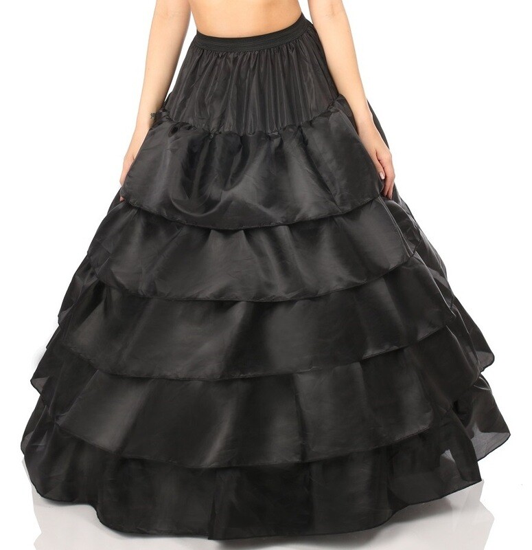 Black Long Hoop skirt Slip for costumes