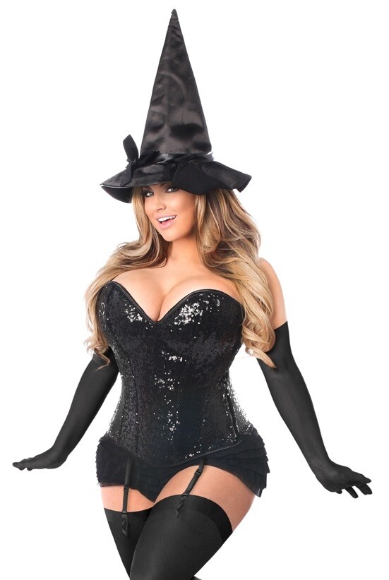 4 PC Sequin Witch Corset Costume