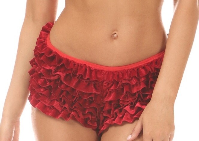 Plus size Red Velvet Panty w ruffles 5x Clearance Sale