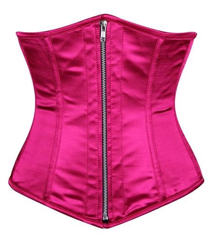 Fuchsia Satin Underbust Corset w Steel Bones 5x Clearance Sale