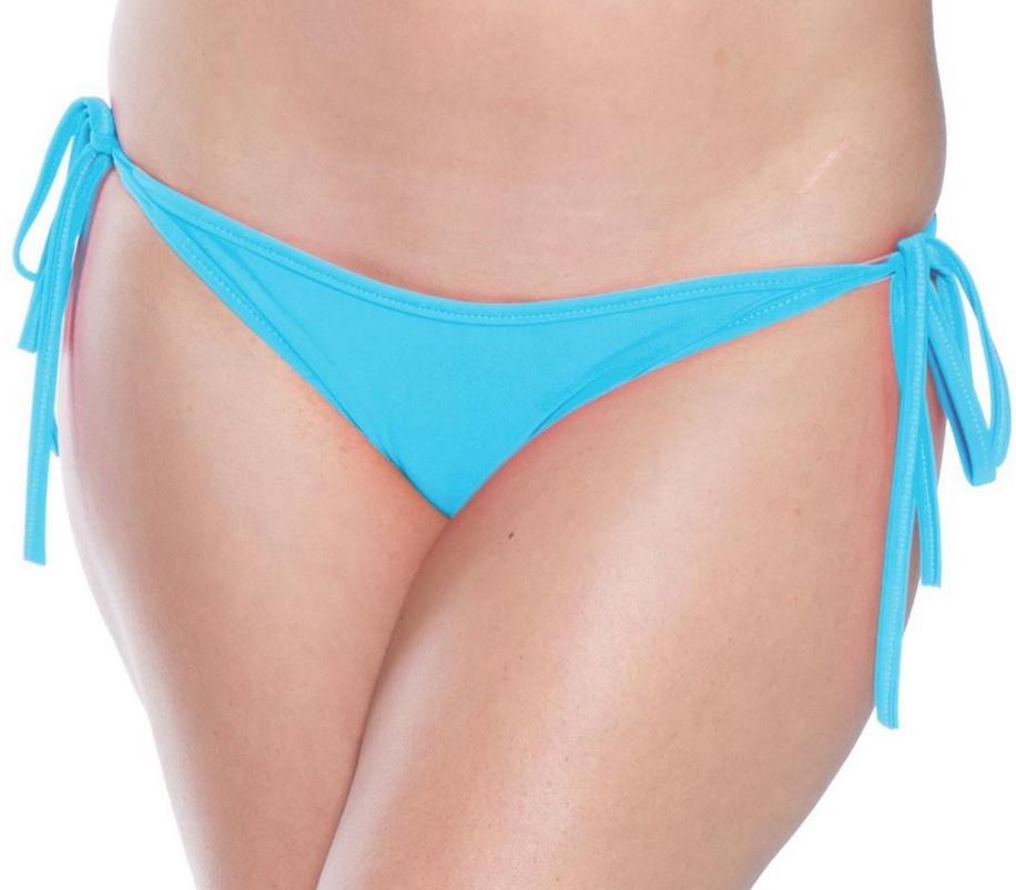 Front Lined Lycra Scrunch Bottom Bikini Bottom Turquoise