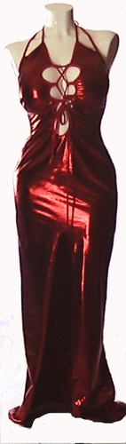 Plus size Lame' Long sexy dress w high front slit