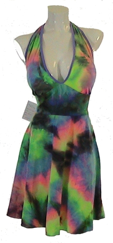 Retro Tye Dye Marilyn Monroe style Halter Dress