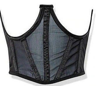 Black Mesh Open Cup Waist Cincher Corset